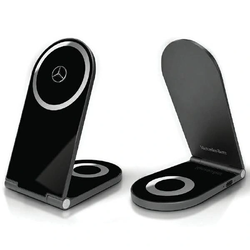 Mercedes MEMFBGSLK foldable 2-in-1 wireless charger 15W Silver Star MagSafe black