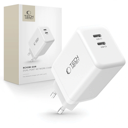 Tech-Protect NC45W-GAN 2xUSB-C Network Charger PD45W White