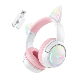 Onikuma GT838 Wireless Bluetooth Over‑Ear Headphones 12h Playtime - Pink