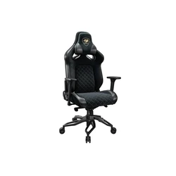 Cougar Titan Pro V2 Gold F Υφασμάτινη Καρέκλα Gaming με Ρυθμιζόμενα Μπράτσα Μαύρη