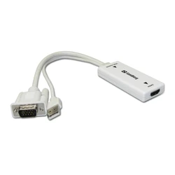 Sandberg Μετατροπείς - Αντάπτορες HDMI female σε USB-A VGA male Λευκό