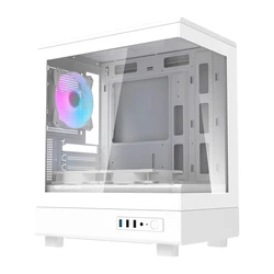 Darkflash DB330M White Gaming Micro Tower Computer Case with Side Window