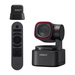 Obsbot Tiny 3 Lite Webcam 48MP 4K@30fps 1080p@120fps με ενσωματωμένο μικρόφωνο, AI παρακολούθηση, USB 2.0, τηλεχειριστήριο, Obsbot Vox Se μικρόφωνο συμπεριλαμβάνεται, Γκρι