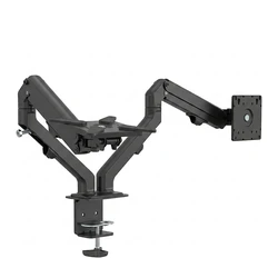 Vision Magic VFM-DAD/4 Dual Monitor Arm for two displays 17 to 27 inches, supports VESA 75x75 and 100x100, quick-clamp or through-desk mounting