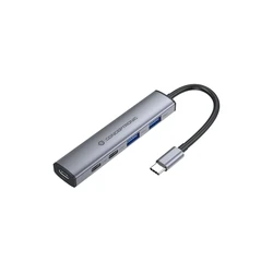 Conceptronic Hub 4 Θυρών USB 3.2 με σύνδεση USB-C Γκρι HUBBIES22G