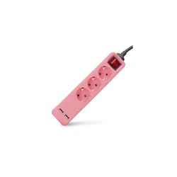 Entac Power Strip 3-socket with 2x USB-A, 1.5 m, Pink (ESE1.5G3-1.5-SW-USB-P)
