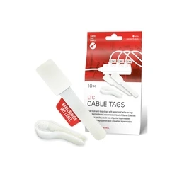 Label-the-Cable LTC Klettkabelbinderlabel σετ επαναχρησιμοποιήσιμων, λευκό, 10 τεμ.