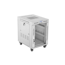 LANBERG 19" δαπέδου rack 15U 600x800 γκρι με γυάλινη πόρτα LCD V2