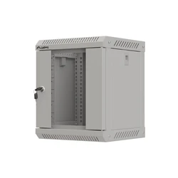 Ντουλάπα rack τοίχου 10" 6U 300x300 mm γκρι με γυάλινη πόρτα (Flat Pack) - LANBERG WF11-3306-10S