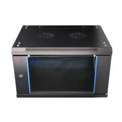 Extralink EX.7225-6U 600x450 Black | 6U Wall-Mount 19-inch Rack Cabinet
