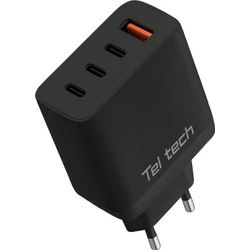 Teltech GaN Φορτιστής Τοίχου USB + 3x USB‑C 100W QC/PD Μαύρος TCH‑08
