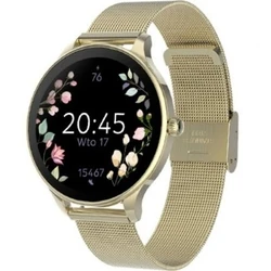 Forever Velora SB-306 Stainless Steel 38mm Smartwatch με Παλμογράφο (Χρυσό)