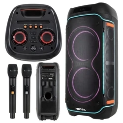 Tonsil Ηχείο Karaoke Party Box 1800 με 2 Ασύρματα Μικρόφωνα και Εφέ Φωτισμού