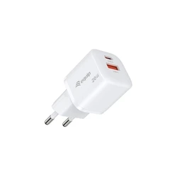 Equip Φορτιστής GaN Τοίχου 2Port USB-C PD3.0 / USB-A 20W Λευκό (245536)