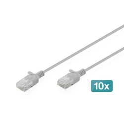 DIGITUS Patchkabel CAT 6 U-UTP Slim 0,3 m Γκρι 10 τεμ.