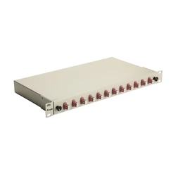 Equip LWL Splice Box 12-Port LC-Duplex OM4 1U complete, gray
