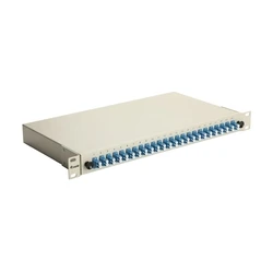 Equip 1U Fiber Optic Splice Box 24-Port LC-Duplex OS2 Complete Grey (MPN 337211)