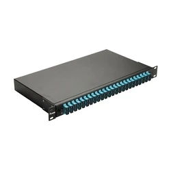 Equip LWL splice box 24‑Port LC‑Duplex OM3 1U complete, black