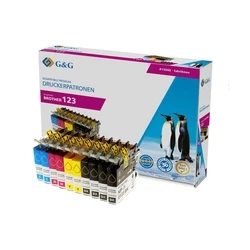 G&G Ανταλλακτικά μελάνης Brother LC-123 XL - Σετ 10 τεμαχίων (4x Μαύρο, 2x Κυανό, 2x Μαγέντα, 2x Κίτρινο)