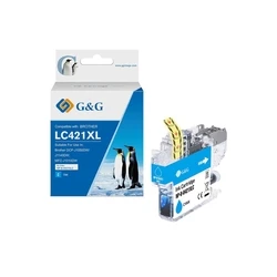 G&G Συμβατή μελάνη για Brother LC421XLC - Κυανό (500 σελίδες)