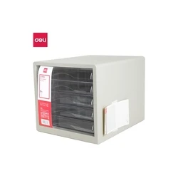 DELI συρταριέρα 5 συρτάρια για έγγραφα A4 27,5x34x26cm ανοιχτό γκρι