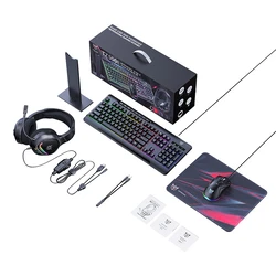 Onikuma TZ5008 5-in-1 Gaming Set: keyboard, mouse, headset, mouse mat and stand