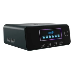 ICY BOX Diamond Charge 2401 (IB-PS2401) - GaN φορτιστής με οθόνη LCD‑TFT 2,26'' έως 240W