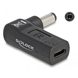 Αντάπτορας Τροφοδοσίας Delock 60010, USB-C σε 5.5x2.1mm, 90°, μαύρος
