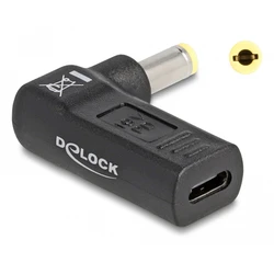 Αντάπτορας Τροφοδοσίας Delock 60011, USB-C σε 5.5x2.5mm, 90°, μαύρος