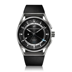 Ανδρικό Ρολόι Porsche Design 6023400000000 (42mm) Δερμάτινο Λουράκι Μαύρο