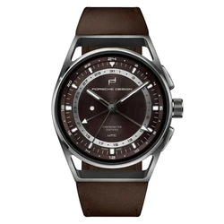 Ανδρικό Ρολόι Porsche Design 6023400000000 (42mm) Δερμάτινο Λουράκι Καφέ