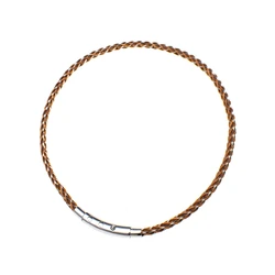 Κολιέ Viceroy 6059P01210 (45cm) από Ατσάλι, Textile Brown, Silver