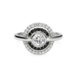 DIAMONFIRE Women's Sterling Silver Ring with Zirconia - Size 16.5