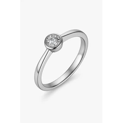 Δαχτυλίδι DIAMONFIRE για Γυναίκες - Μέγεθος 16 (Ασήμι Sterling, Ζιργκόν 4mm, Γκρι)