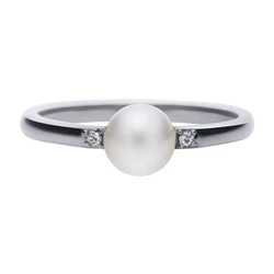 DIAMONFIRE Γυναικείο Δαχτυλίδι 17 - Ασήμι Sterling με Περλέ και Ζιργκόν
