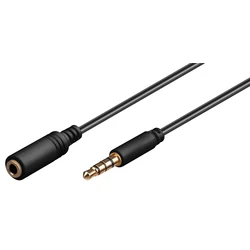 Καλώδιο Ήχου Goobay προέκταση 3.5mm 62481, 4 pin stereo, CU, 5m, μαύρο