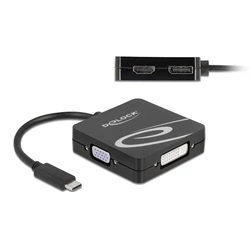 Αντάπτορας USB Delock Type-C σε VGA/DVI/HDMI/DisplayPort 63129, 4K, μαύρος