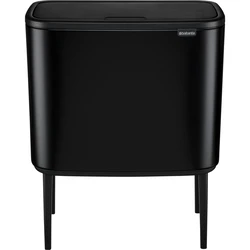 Brabantia Bo Plastic Touch Bin Black Matt 11 L (3 x 11 L compartments, total 33 L) - 316067