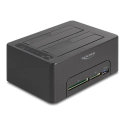 HDD Docking Station Delock 64183 clone function, 2x HDD, CF/SD, 5Gbps, μαύρο