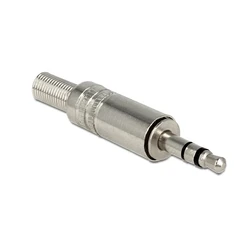 Βύσμα Ήχου Delock 3.5mm Stereo, 3 pin, Bend Protection, Metal, Silver