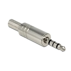 Βύσμα Ήχου Delock 3.5mm Stereo, 4 pin, Bend Protection, metal, ασημί