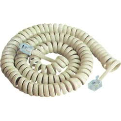 Καλώδιο Τηλεφωνικό Ακουστικού 4P4C Spiral Λευκό 15m