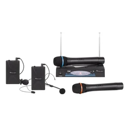 Μικροφώνο Azusa 2 Καναλιών Wireless VHF 2χειρος Η 2πέτου Η 1+1
