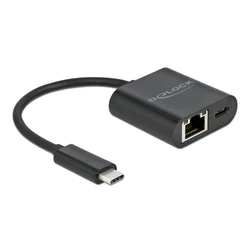 Αντάπτορας Δικτύου USB Delock Type-C σε ethernet RJ45 66644, 1000Mbps, μαύρο