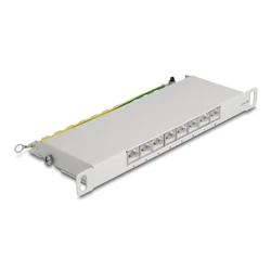 Patch Panel Delock 66871 για Καμπίνα Δικτύου 10"/0.5U, 8X Ports, Γκρι