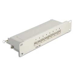 Patch Panel Delock 66873 για Καμπίνα Δικτύου 10"/1U, 8X Ports, Γκρι