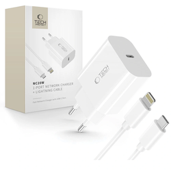 Tech-Protect NC20W 1-port USB-C Network Charger PD 20W + Lightning Cable White