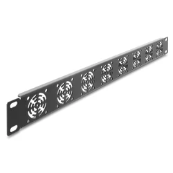 Delock Κάλυμμα 8x 40mm Ανεμιστήρες 67414 Rack 19"/1u Μεταλλικό Μαύρο