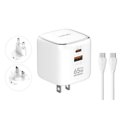 LDNIO Φορτιστής Τοίχου Q2617 65W GaN Με Καλώδιο USB-C EU UK US