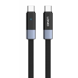 Ldnio καλώδιο USB-C LC242c, flat, 65W, 480Mbps, 2m, μαύρο